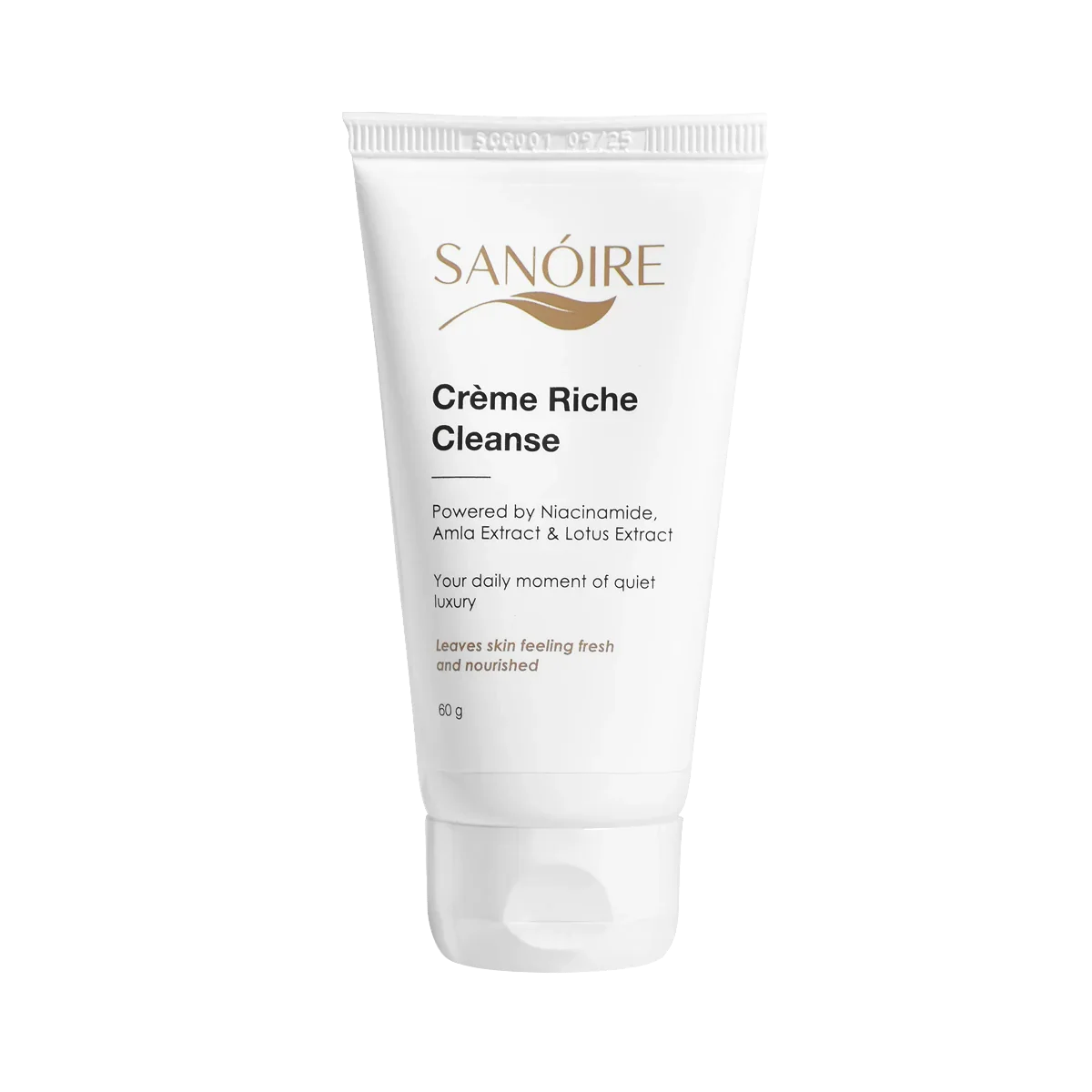 Crème Riche Cleanse skincare tube with niacinamide, amla, and lotus extract, 60g